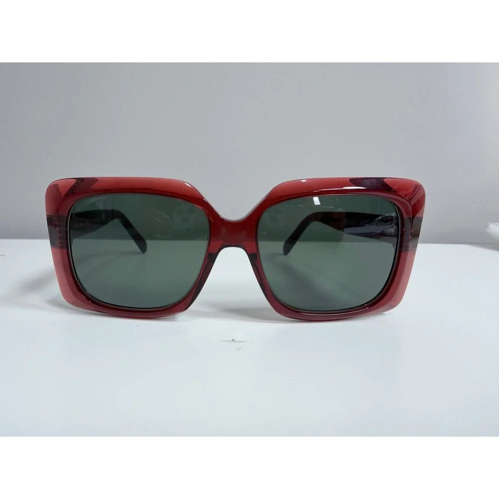 Celine NEW Sunglasses Womens Red Square Oversized CL40096I 66N Transparent Red